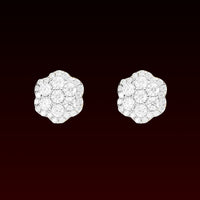 Moissanite 8MM Halo Cluster Stud Earring