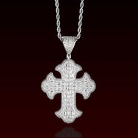 S925 Moissanite Cluster Cross Pendant