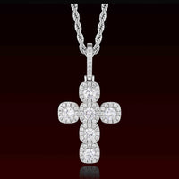 S925 Moissanite Tennis Cross Pendant