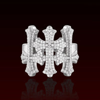 S925 Moissanite Triple Cross Ring