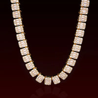 S925 Moissanite 9MM Baguette Tennis Chain