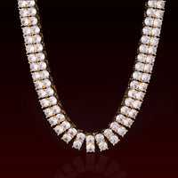 S925 Moissanite Two Row Tennis Chain