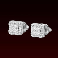 Moissanite Halo Clover Stud Earring