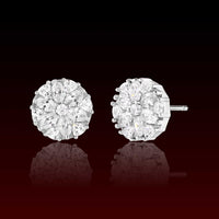 Oval Cut Round Moissanite Stud Earring