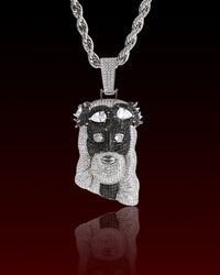 Pear Cut Crown Jesus Iced Out Pendant