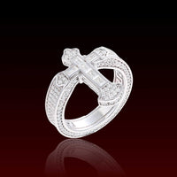 S925 Moissanite Orthodox Cross Ring