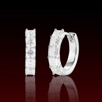 Asscher Cut Hoop Moissanite Earring