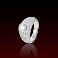 S925 Moissanite Solitaire Halo Band Ring