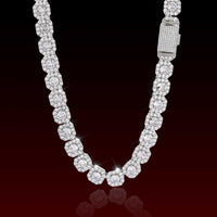 S925 Cluster Moissanite Tennis Chain